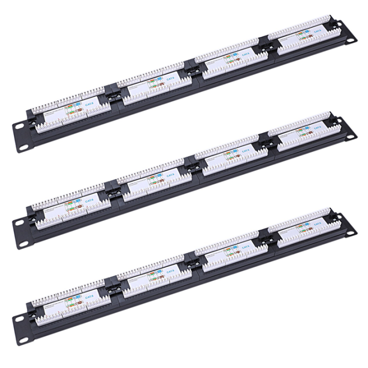 Cluellp-3X UTP 24 Port Rj45 Patch Panel Rack Cable Wall Mounted Bracket ...