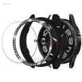 Difutagui Profesional Surprise Party 3pcs For samsung galaxy watch 6 classic 43mm 47mm New style bling bezel loop + Tempered Glass screen protector + PC case watch 6classic. 