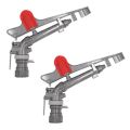 2X 1.5 Inch Zinc Alloy Nozzle Irrigation Sprinkler Water System 360 Degrees Adjustable Rain Field Sprinklers. 
