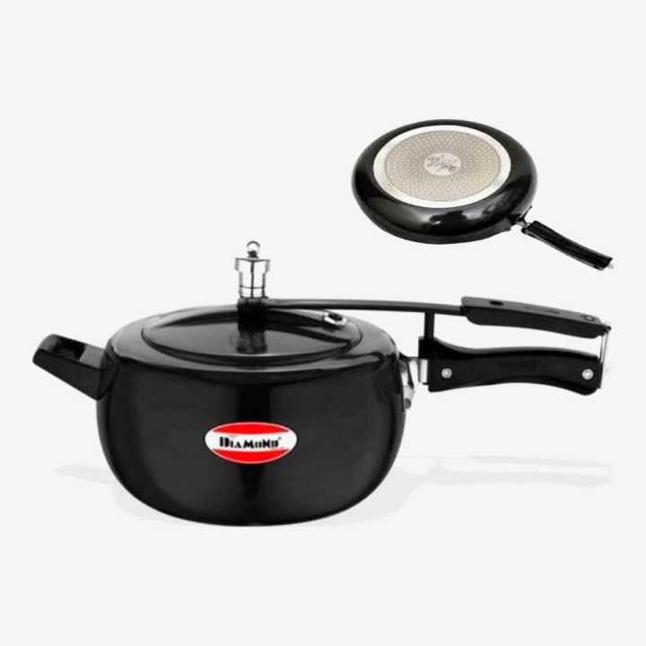 Diamond Black Induction Base Pressure Cooker With Free Rubber And