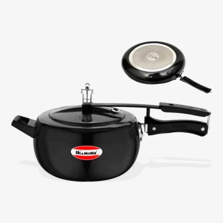 Diamond Black Induction Base Pressure Cooker With Free Rubber And Scrubber 5 Ltr Daraz .np