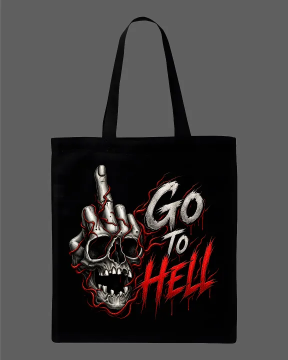 Skull%20Middle%20Finger%20"Go%20To%20Hell"%20Printed%20Tote%20Bag%E2%80%93%20Black%20&%20White%20-%20Image%202