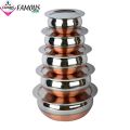 5 Pieces Steel Copper Handi kitchen utensils Set. 
