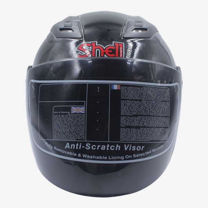Shell Black Glossy Finish Single Visor Half Helmet