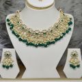 Jewels of Nepal Brass Made Faux Kundan & Beads Beaded Necklace & Earrings Set for Women. 
