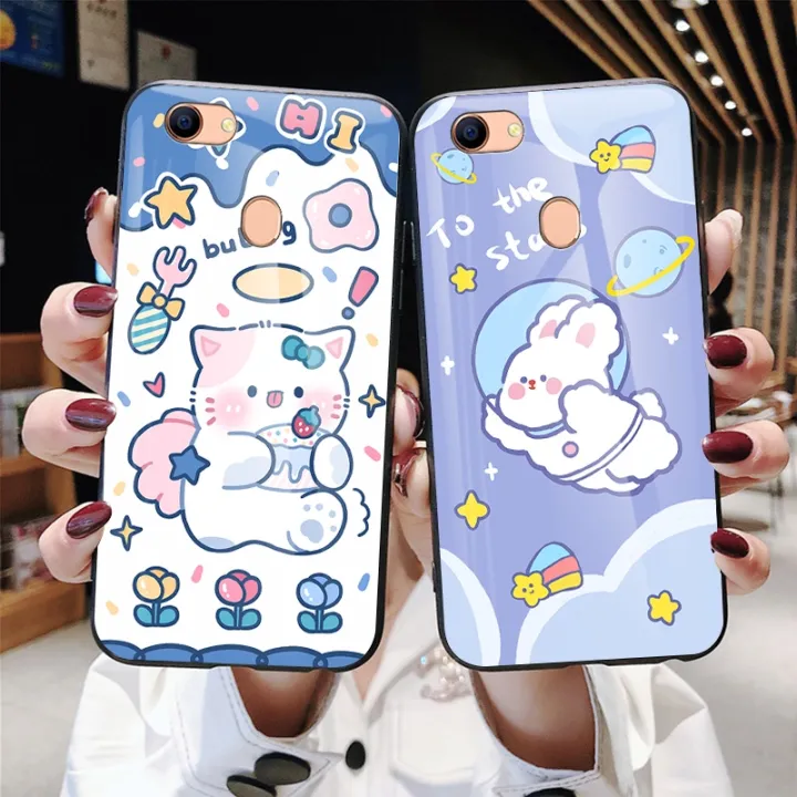 lthmy%20for%20OPPO%20F5%20Tempered%20Glass%20Casing%20Soft%20TPU%20Edge%20Protection%20Hard%20Shockproof%20Fashion%20Back%20Cover%20-%20Image%202