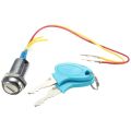sports Universal 2 Wires Ignition Switch Keys Lock for Electric Bike Scooters E-bike. 