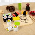 Japanese Style Sturdy Wooden Simulation Sushi Toy Funny Design Simulation Japanese Style Food Set Interactive Educational Wooden Food Set Pretend Play. 