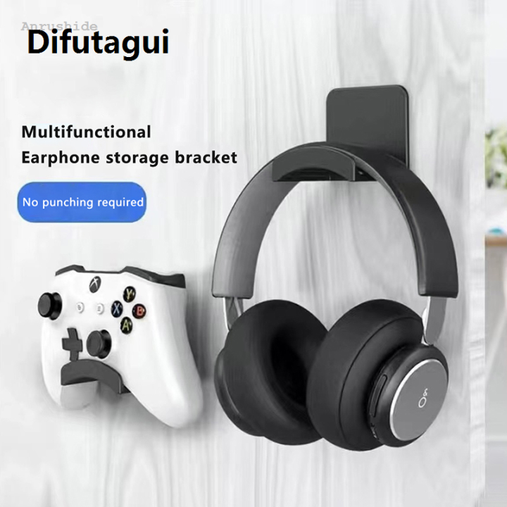 Difutagui%20New%20Anrushide%20Universal%20Headphone%20Stand%20Gaming%20Controller%20Holder%20Headset%20Display%20Profesional%20Rack%20Under%20Desk%20Hanger%20Hook%20For%20Earphone%20Wall%20Mount%20Gaming%20-%20Image%203