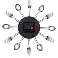 fasdaga 2X Stainless Steel Knife and Fork Spoon Kitchen Restaurant Wall Clock Home Decoration. 