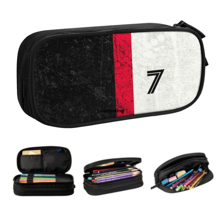 【Bunyad Traders】Number 7 Soccer Pencil Cases For Girls Boys Large Storage Football Pouch School Accessories