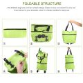 Durable 2 in 1 Collapsible Shopping Cart Reusable Lightweight Folding Cart Waterproof Easy Storage Shopping Bag Carts Supermarket. 