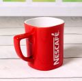 Nescafe Red Ceramic Tea and Coffee Mug -For Easy and Standard Handheld Drinking. 