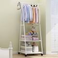 Lightweight Triangle Simple Clothes Hanger Stand Storage Rack Coat Rack With Wheels (Requires self Assembly). 