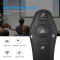 PowerPoint Clicker Black Pointer Pen 2.4GHz Compact USB Red Light Slide Advancer Office. 