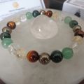 2025 Healing Wave, Tiger's Eye, Quartz Bracelet Abundance, Clear Citrine, Pyrite, Moss, Agate, Green Aventurine, Simian Jewelry, Bracelet. 