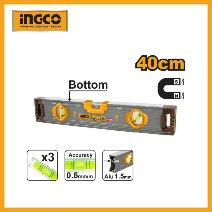INGCO%2030cm/40cm/60cm%20Spirit%20Level%20with%20Powerful%20Magnets%20-%20Image%202