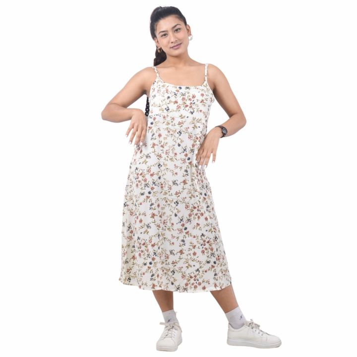 Summer%20Collection%20%20Stylish%20Cute%20Floral%20Printed%20Cotton%20Mix%20Midi%20/%20One%20Piece%20Dress%20%20For%20Women%20By%20Rc%20-%20Image%204