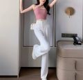 Front Pocket Design Formal Pant Long Loose Parallel Design For Women - White | Multisize | Fashion | Pants For Women. 