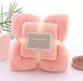 2 in 1 Set Colorful Bathroom Towels Set Coral Fleece High Density Microfiber Bath Face Towel. 