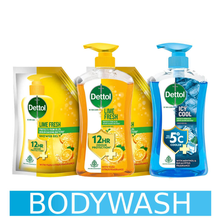 Dettol Body Wash and Shower Gel for Women and Men, Cool - 950ml Combo | 500ml Pump + 450ml Refill | Soap-Free Bodywash | 12h Odour Protection