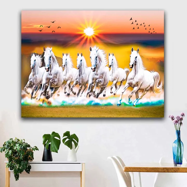 Seven%20Horse%20Vastu%20Hard%20Wood%20Big%20Size%2061cmx41cm%20frame%20-%20Image%202