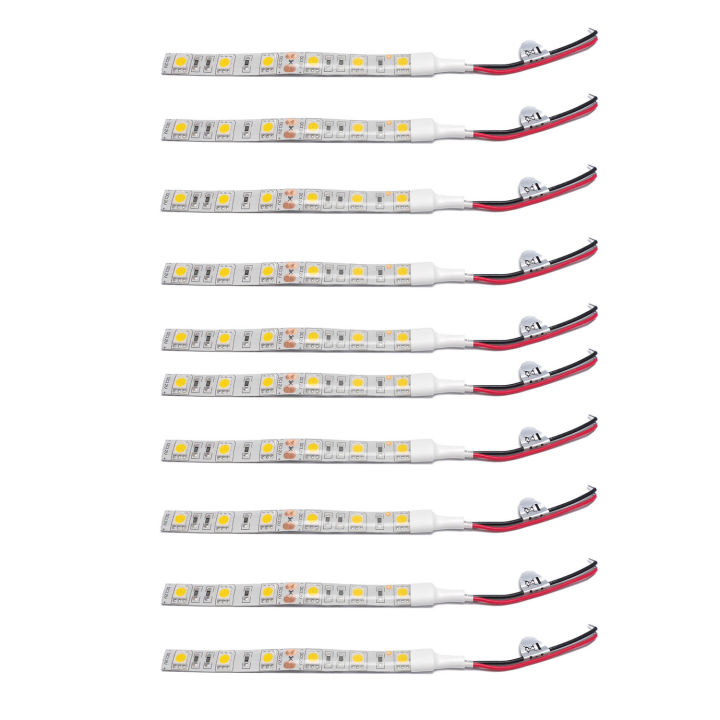 10Pcs 10Cm Waterproof 5050 LED Strip Lights Dc 12V Caravan Boat Car - 5Pcs Blue & 5Pcs Warm White