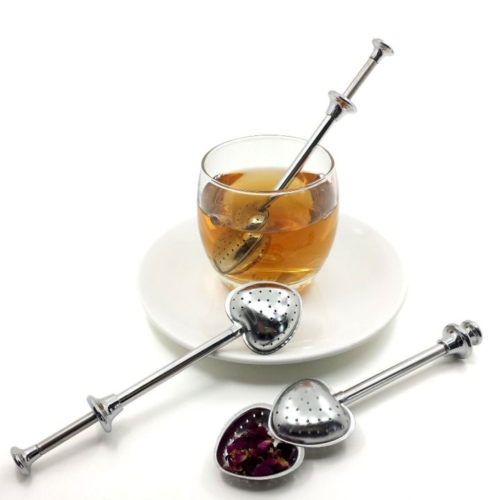 Reusable Kitchen Heartshaped Herb Spice with Handle Filter Tea Infuser