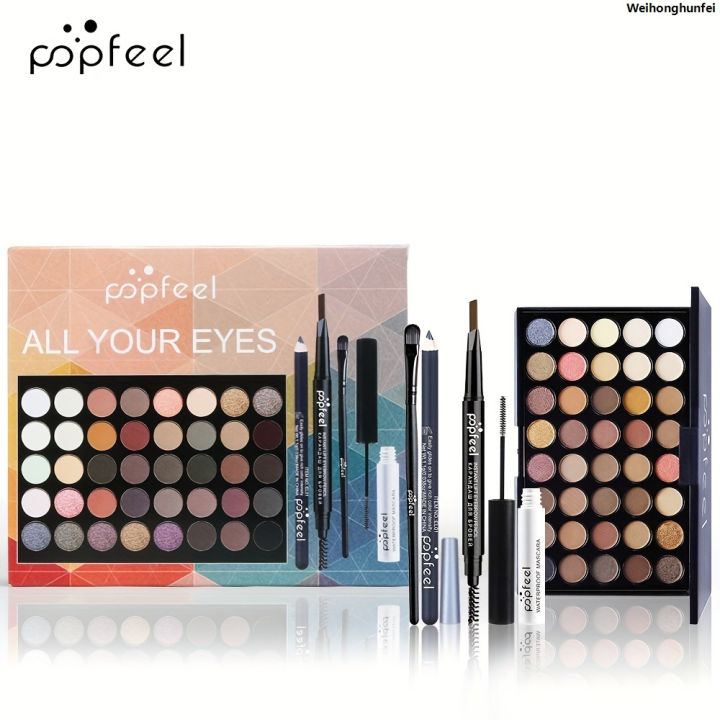 WeihonghunfeiPortable 40 colors Eyeshadow Palette Set with Matching ...