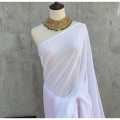 White Chiffon Saree For Women, Sifon Saree Plain, White Saree. 
