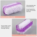 4pcs Durable Double-Sided Nail Cleaning Brush Plastic Soft and Stiff Bristles Cleaning Scrubbing Brush Multifunctional Nail Art Dust Brush Cleaning Fingernails. 