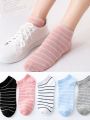 Women's Korean Fashion Ankle Socks (Pack Of 5 Pairs). 