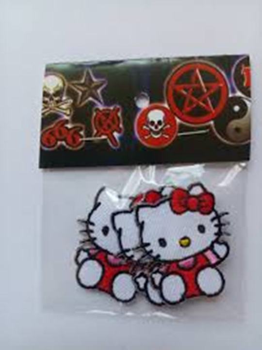 Hello Kitty Metal Fashion Iron On Embroidery Diy Patches Stickers For Clothing/Shoes/Bags