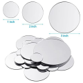 100 Pieces Mini Size Round Mirror Small Round Mirror Adhesive Mirror Round Craft Mirror Tiles for Crafts Easy to Use. 