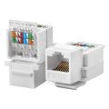 UTP Network Connector Cat5e Cat6 RJ45 Ethernet Module Tool-Less White Module Coupler Jack Connector. 