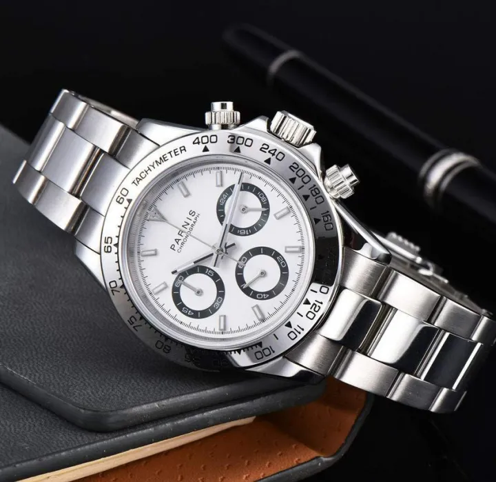 PARNIS%2040Mm%20Daytona%20Chronograph%20Silver%20Bezel%20White%20Dial%20Men%E2%80%99S%20Watch%20-%20Image%203