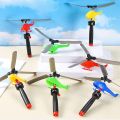 Gift Pull Wire Bamboo Dragonfly Handle Power Helicopter Handle Pull Line Helicopter Outdoor Sports Draw Rope Aviation Model Copter Children's. 