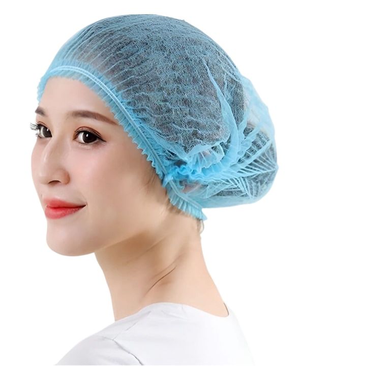 100pcs Multiuse Hair Nets Chef Hats Bouffant Caps , Food Service Kitchen Baker Cooking Hair Head Cover Net , Multicolor