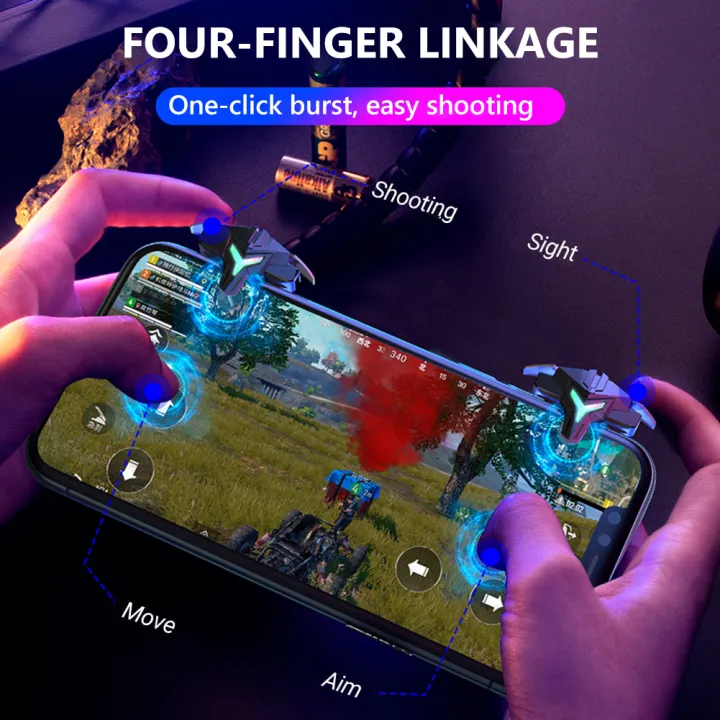 1/2pcs%20RGB/Mechanical%204%20Finger%20Mobile%20Gaming%20Trigger%20for%20PUBG%20Mobile%20Game%20Joystick%20Trigger%20Pulse%20Key%20Button%20for%20Mobiles%20Phones%20-%20Image%202