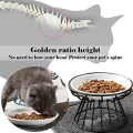 Cat-Bowls, Elevated Cat-Bowl, Raised Ceramic Cat-Dish with Metal Stand,Pet Water or Food Feeding Station,Dishwasher Safe. 