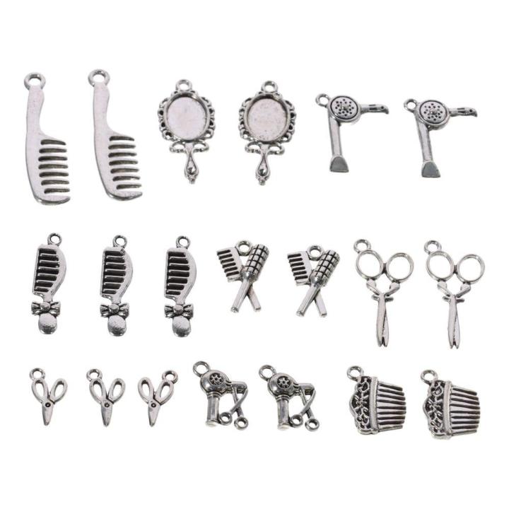 60pcs%20Durable%20Alloy%20Hairdresser%20Charms%20Mixed%20Styles%20Barber%20Shop%20Tool%20Mixed%20Styles%20Hairstylist%20Charms%20Sliver%20Jewelry%20Findings%20for%20Jewelry%20Making%20-%20Image%203