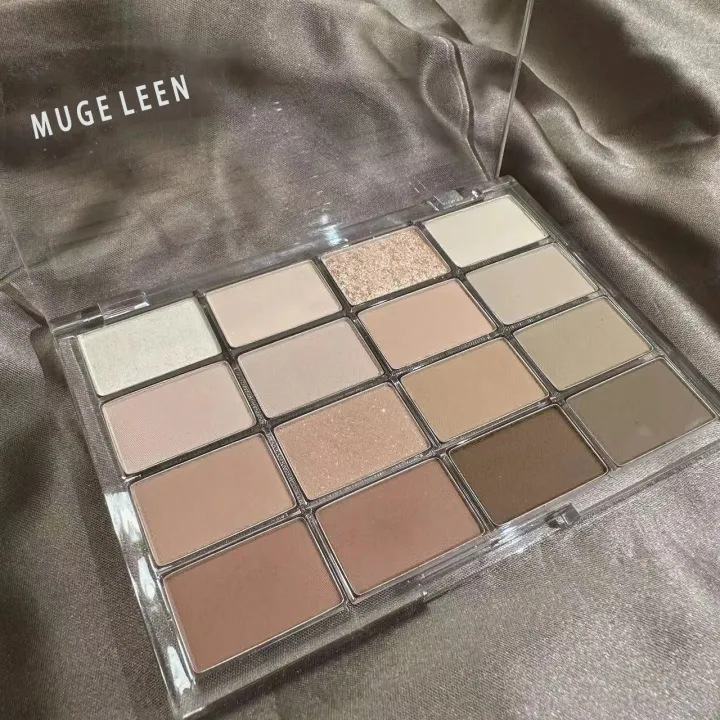 Eye%20Palette,%20Eyeshadow%20System,%20Color%20Saturation,%20Pearl%20Matte%20Eyeshadow%20Color,%2016%20Mugeeleen,%20Fine%20Glitter,%20Low%20Everyday%20Makeup%20-%20Image%204