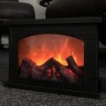 Fireplace Decorative Lantern, Battery Operated USB Rechargable Tabletop Artificial LED Fireplace Lamp, Touch Switch Fireplace Light for Home Courtyard Christmas Decoration (Square). 