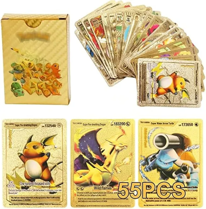 New%20Gold%20Foil%20Rare%20Pokemon%20Cards%20%7C%2055%20Pieces%20in%201%20Packet%20-%20Image%202