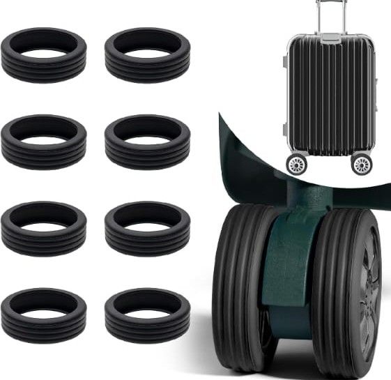 Chair And Luggage Silicone Wheels Protection Anti Scratch Reduce Noise Covers 8 pc set