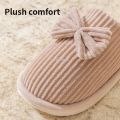 KEBETEMEFashion Women's Bow Slippers Fall/Winter Indoor Bedroom Floor Lightweight and Comfortable Soft Warm Slippers for Home. 