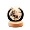 3D Crystal Ball LED Table Lamp with wooden Base. 
