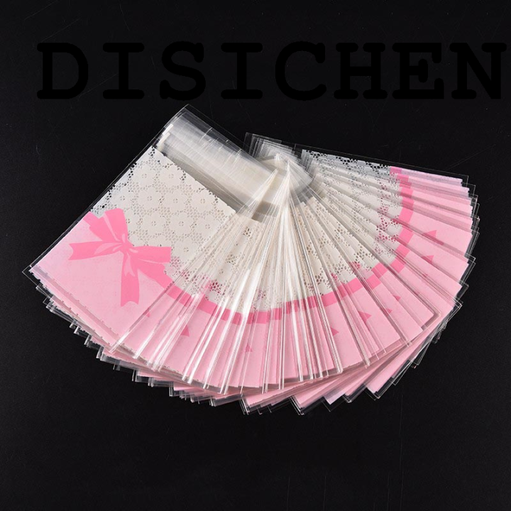 DISICHEN%20Fashion%2050%20Pcs%207*10cm/7*7cm%20Cute%20Pink%20Bow%20Design%20Cake%20Gift%20Packages%20OPP%20Bags%20Plastic%20Candy%20Cookies%20Biscuits%20Bags%20Wedding%20Party%20Supplies%20-%20Image%203