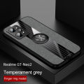 Lenuo For Realme GT Neo2 Case Luxury Bracket Ring Phone Case Soft TPU Leather Back Cover. 