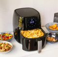 Sokany Digital Air Fryer 5L | LED Display Touch Control, Large Capacity Oil-Free Hot Air Cooker for Healthy Cooking + Free 50Pcs Paper Liners. 